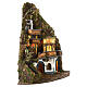 Corner village with waterfall 95x60x55 cm Neapolitan nativity scene 8-10 cm s4