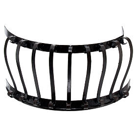 Balcone medio bombato metallo presepe napoletano 5x8x4 cm
