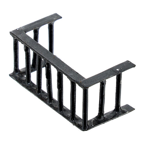 Small balcony railing straight metal 1x3x1 cm 2