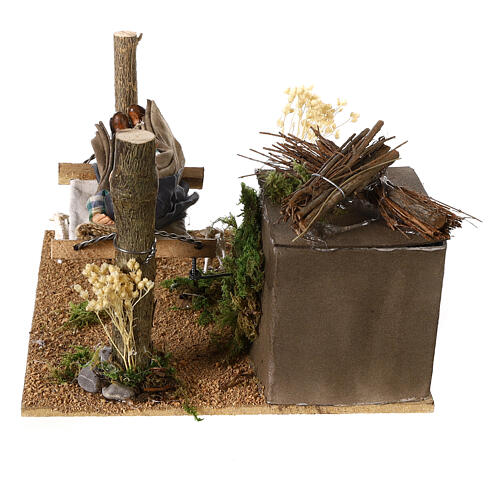 Hombre durmiendo belén napolitano 8 cm en movimiento 10x15x15 cm 4