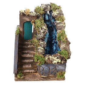 Chute d'eau avec escalier 25x15x25 cm crèche napolitaine 8 cm