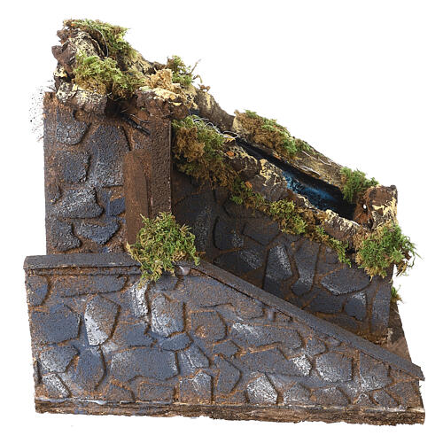 Chute d'eau avec escalier 25x15x25 cm crèche napolitaine 8 cm 5