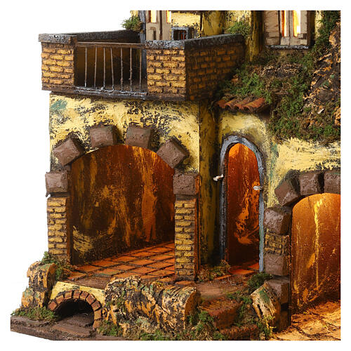 Borgo presepe 10-12 cm napoletano stile settecento 60x55x45 cm 2