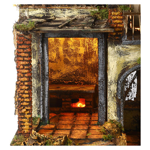  Rustic village 10-12 cm Neapolitan 18th century balcony oven 80x50x40 cm 2