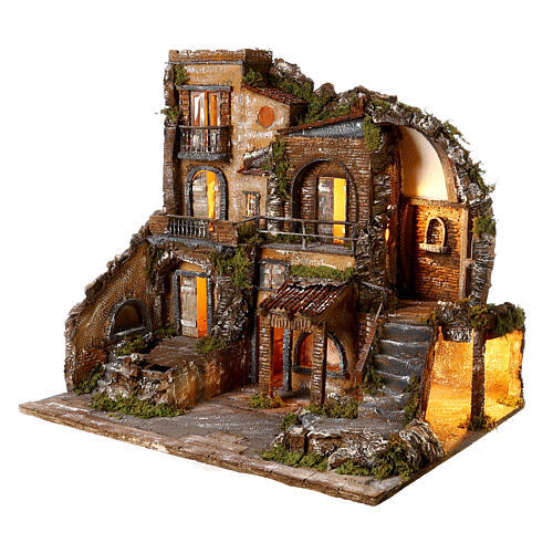 Bairro com cúpula em ruínas 60x65x50 cm para presépio napolitano séc. XVIII 3