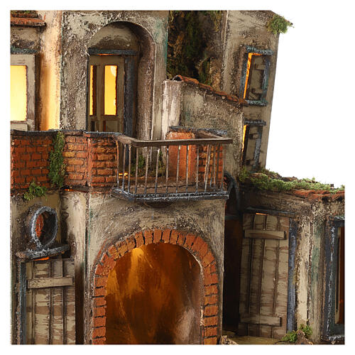 Bairro com estábulo 70x50x40 cm para presépio napolitano estilo séc. XVIII de 10 cm 3