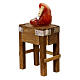 Tavolo legno bistecca presepe napoletano 12 cm 10x5x5 cm s3