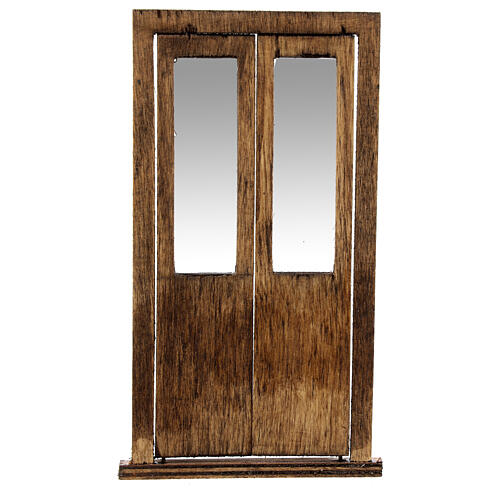 Drzwi balkonowe z drewna 15x5 cm, szopka neapolitańska 10 cm 5