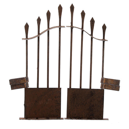 Gate with spikes for 6-8 cm Neapolitan Nativity Scene, 10x5 cm 1