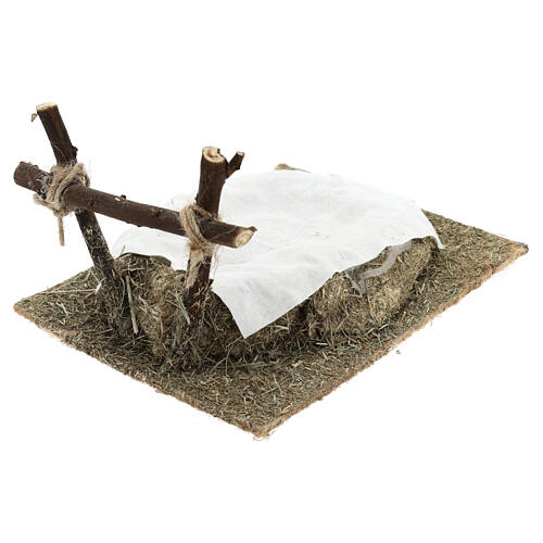 Crib for 8.5 cm Infant Jesus, 5x10x10 cm, Neapolitan Nativity Scene 4