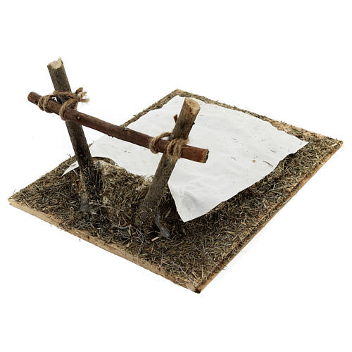 Jesuskind Wiege 20 cm neapolitanische Krippe mit Stroh, 10x20x25 cm 4