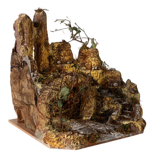 Nativity cave with stairs and lights for 8-10 cm Neapolitan Nativity Scene, 35x35x30 cm 3