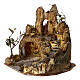 Grotta Natività Presepe Napoletano 8-10 cm luci scale 35x35x30 cm s2