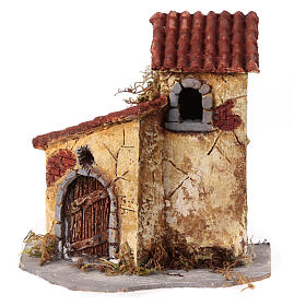 Haus im rustikalen Stil, Krippenzubehör, Resin, für 10-12 cm Krippe, 15x15x10 cm