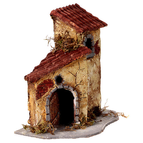 Resin house for 10-12 cm nativity scene 15x15x10 cm 3