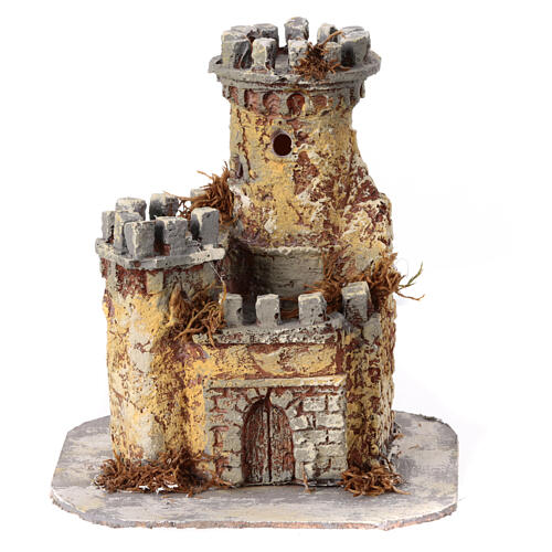 Schloss im rustikalen Stil, Krippenzubehör, Resin, für 10-12 cm Krippe, 15x15x10 cm 1