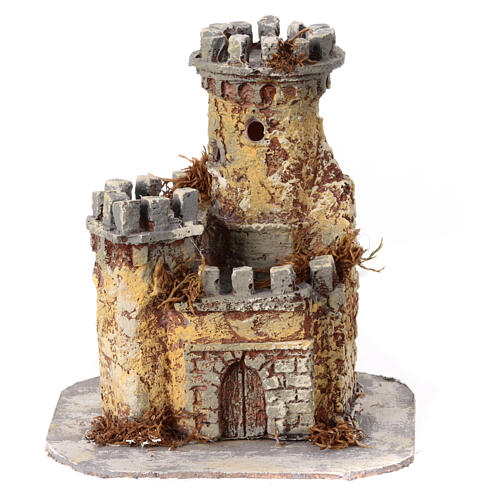 Resin and cork castle for 10-12 cm Nativity Scene, 15x15x15 cm 1