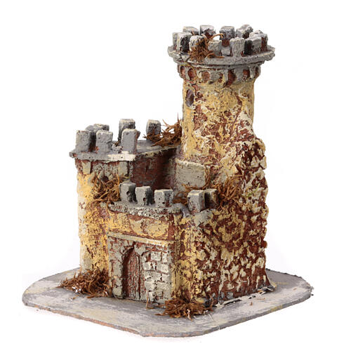 Resin and cork castle for 10-12 cm Nativity Scene, 15x15x15 cm 2