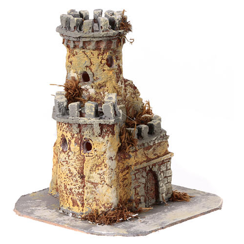 Castle figurine in resin and cork nativity scenes h 10-12 cm 15x15x15 cm 3