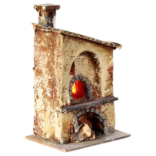 Small resin oven for 8-10 cm Nativity Scene, 15x10x10 cm 3