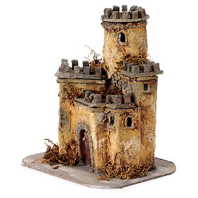 Castle for 10-12 cm Nativity Scene, resin and cork, 20x20x15 cm