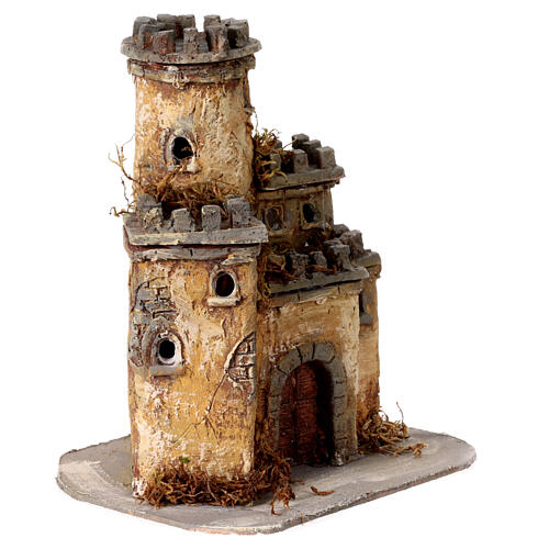 Castle for 10-12 cm Nativity Scene, resin and cork, 20x20x15 cm 3