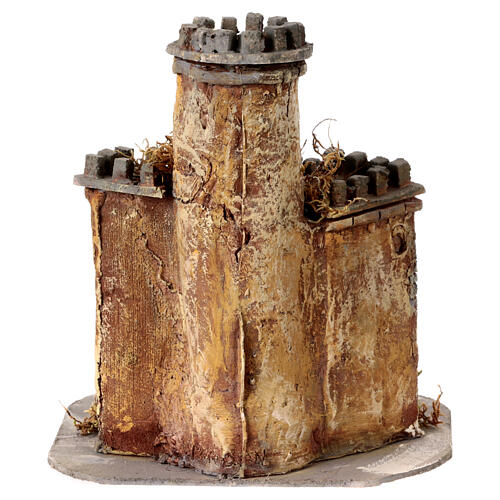 Castle for 10-12 cm Nativity Scene, resin and cork, 20x20x15 cm 4