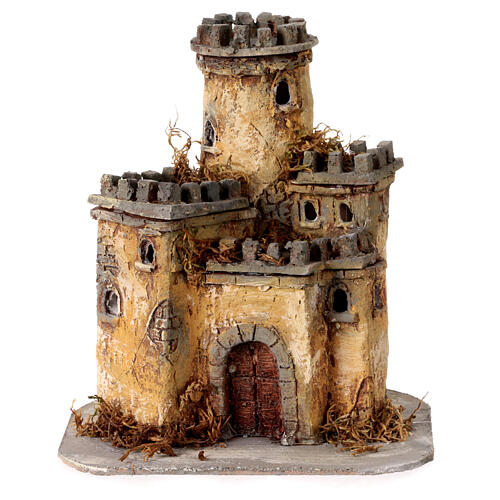 Castelo de resina e cortiça 20x20x15 cm para presépio de 10-12 cm 1