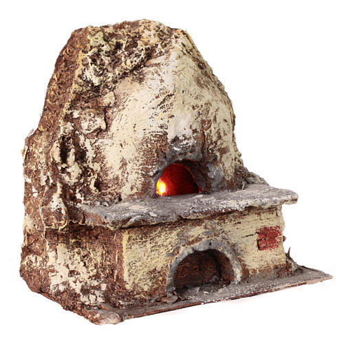 Resin oven with LED light for 10-12 cm Nativity Scene, 20x20x10 cm 3