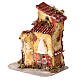 Resin house with LED oven for 10-12 cm Nativity Scene, 20x20x15 cm s2