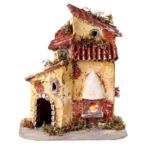 Casetta con forno 10-12 cm resina led 20x20x15 cm 1