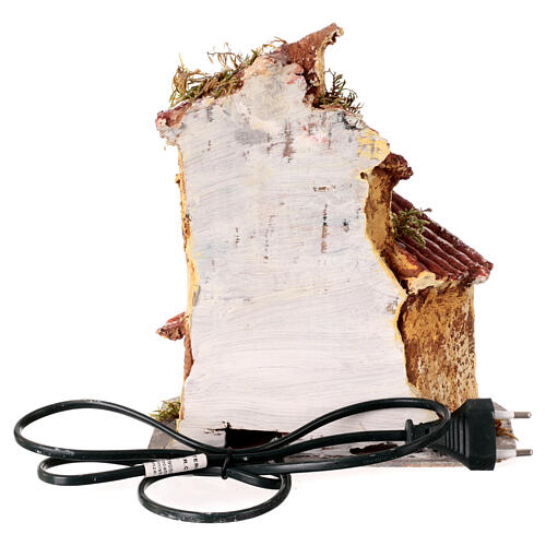 Casa com forno LED resina 20x20x15 cm para presépio 10-12 cm 4