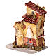 House with oven 10-12 cm LED light resin 20x20x15 cm s2