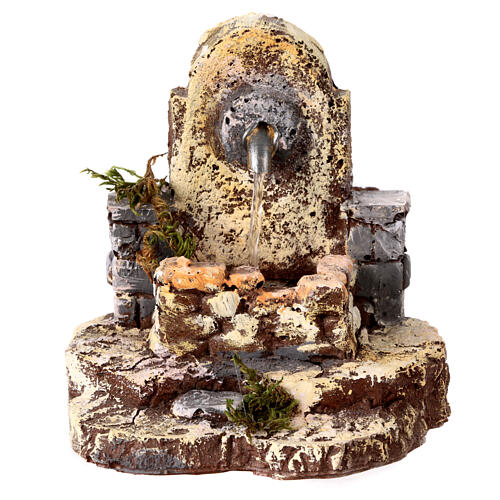 Elektrischer Krippenbrunnen, Krippenzubehör, Resin, für 8-10 cm Krippe, 10x10x5 cm 1