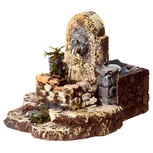 Elektrischer Krippenbrunnen, Krippenzubehör, Resin, für 8-10 cm Krippe, 10x10x5 cm 2