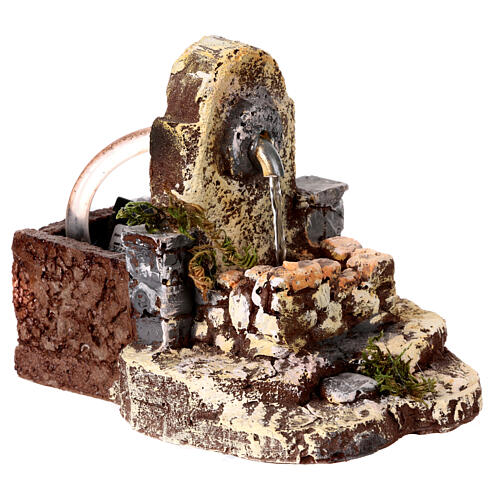 Elektrischer Krippenbrunnen, Krippenzubehör, Resin, für 8-10 cm Krippe, 10x10x5 cm 3