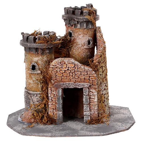 Castle for 6 cm Nativity Scene, resin and cork, 20x25x20 cm 1