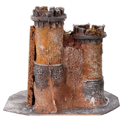 Castle for 6 cm Nativity Scene, resin and cork, 20x25x20 cm 4