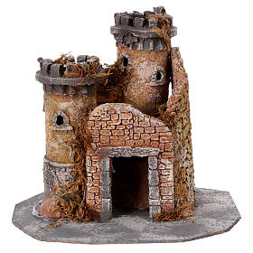 Castillo de resina y corcho para belenes 6 cm 20x25x20 cm
