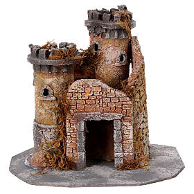 Castle figurine in resin and cork for nativity scenes 6 cm 20x25x20 cm