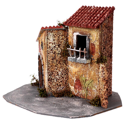 Resin house block for 10-12 cm Nativity Scene, 25x30x25 cm 2