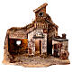 Farmhouse with oven and LED light, 25x30x25 cm, for 6-8 cm Nativity Scene s1