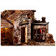 Farmhouse with oven and LED light, 25x30x25 cm, for 6-8 cm Nativity Scene s2