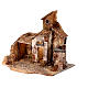 Farmhouse with oven and LED light, 25x30x25 cm, for 6-8 cm Nativity Scene s3