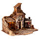 Farmhouse with oven and LED light, 25x30x25 cm, for 6-8 cm Nativity Scene s4