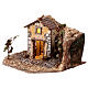 Farmhouse with trees, oven and LED lights for 8 cm Nativity Scene, 20x40x30 cm s3