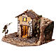 Rustic house trees LED oven 8 cm nativity scene 20x40x30 cm s3