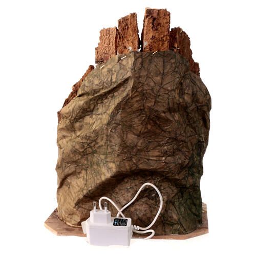 Felsenlandschaft mit Grotte und Bergdorf, mit Beleuchtung, für 10-12 cm Krippe, 40x30x30 cm 5