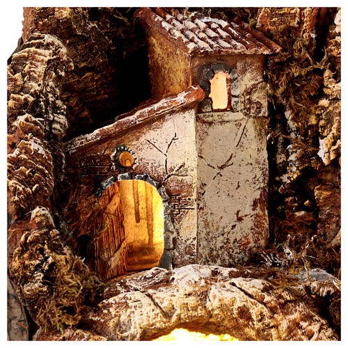 Rocky setting with house and cave for 10-12 cm Nativity Scene, 40x30x30 cm 2
