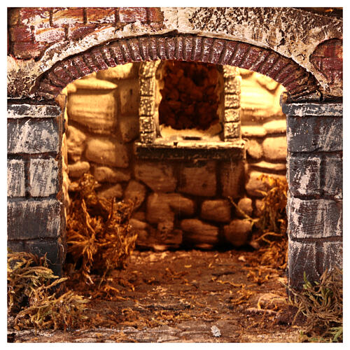Borgo con luci led e fontana h 8-10 cm 40x50x40 cm 4
